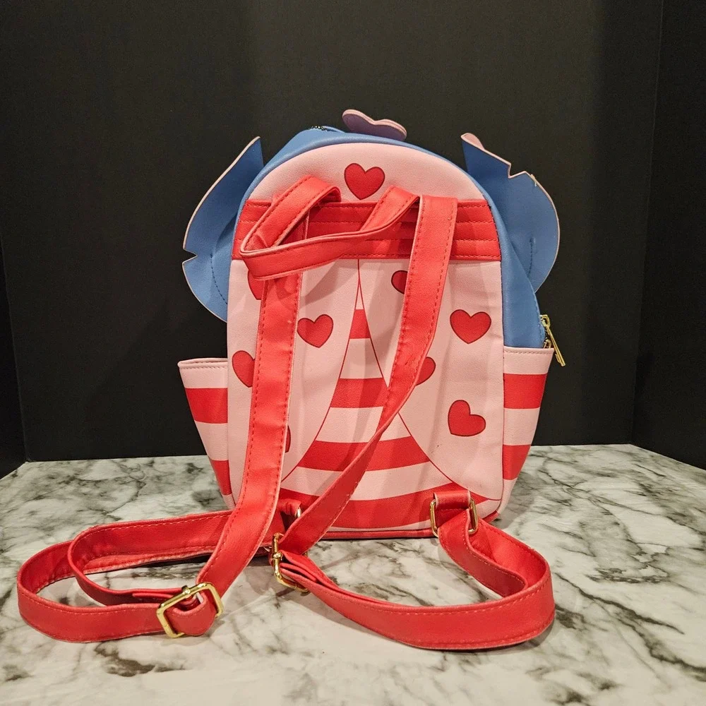 Disney Stitch Her Universe Heart‎ Valentine Backpack Loungefly Mini Bag pink red